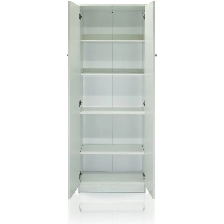 Dmora - Multifunktionsschrank mit Zwei Türen, weiß, 62 x 34 x 183 cm – Bild 4