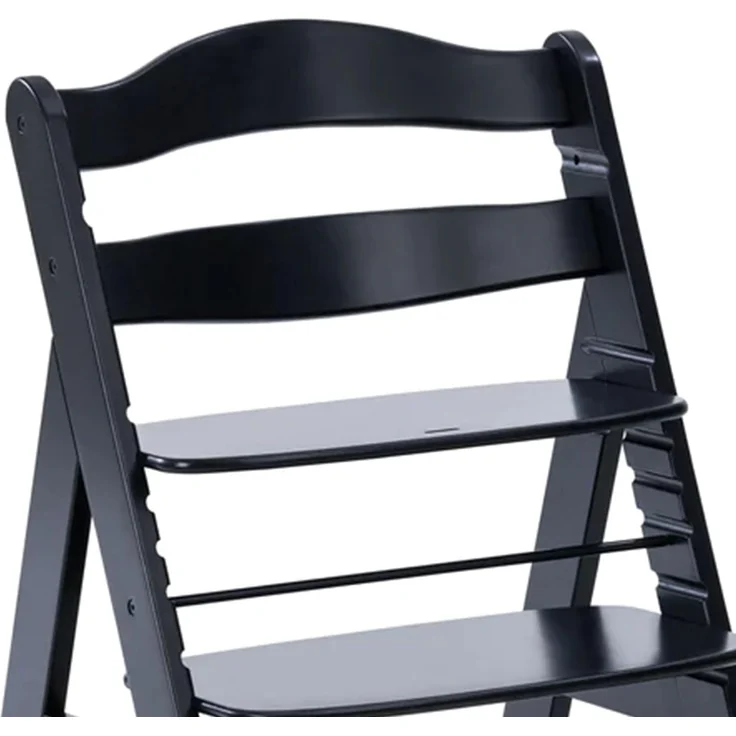 Hauck Kinder Hochstuhl Alpha+ - Mitwachsender Holz Babystuhl (FSC zertifiziert), Kinderhochstuhl ab 6 Monate, verstellbar, mit Schutzbügel, Schrittgurt und 5-Punkt-Gurt - Schwarz – Bild 10