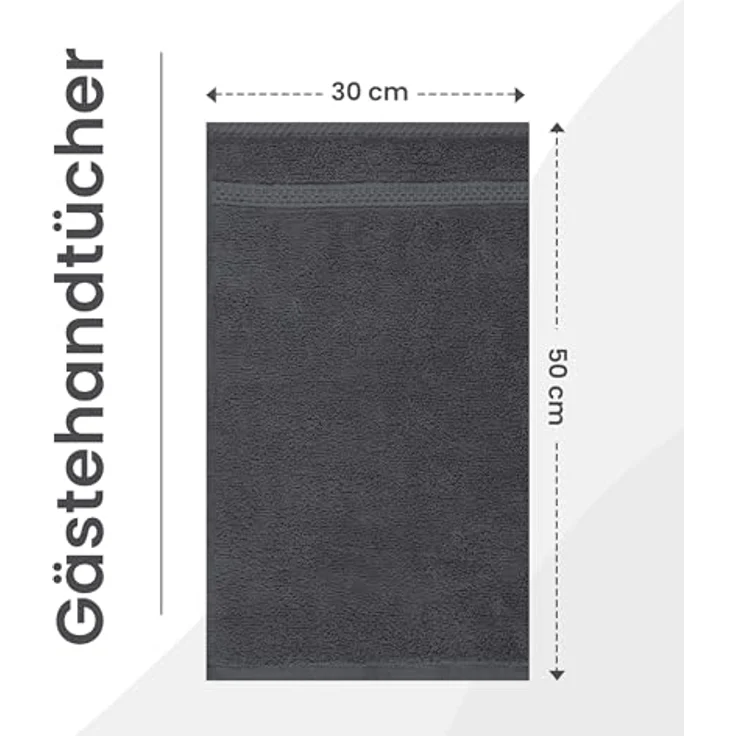 Utopia Towels Gästetücher, 30 x 50 cm, Grau, 10er-Pack | mit Aufhängeschlaufe, 100 % Baumwolle, Handtücher, weiches und saugfähiges Gästetuch-Set, schnell trocknende Waschlappen – Bild 2