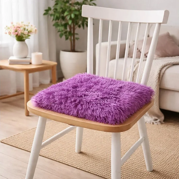 Provellus Sitzkissen Vegane Sitzauflage 40x40 cm Felloptik weich & waschbar – Bild 3