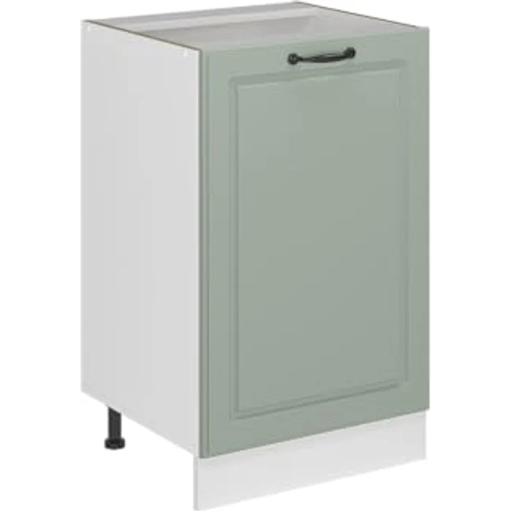 Vicco Küchenunterschrank "R-Line", Mint Landhaus/Weiß 50 cm | MDF-Front · Ohne Arbeitsplatte · Höhenverst. Füße · 1 Einlegeboden · ✓ Frei kombinierbar – Bild 1