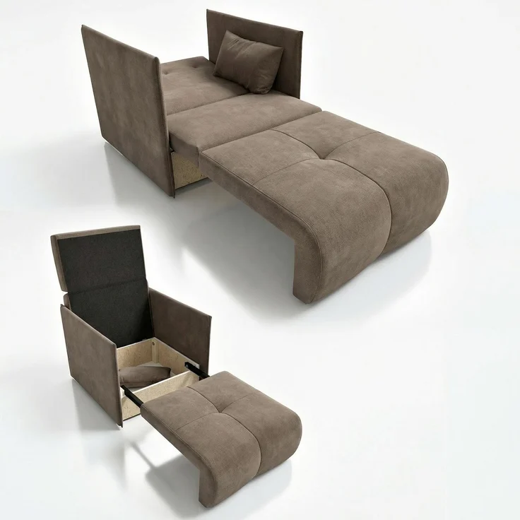 Wohnero24 Design Schlafsessel NESSA 1 - Komfortbett 80x195 cm - mit Bettkasten - Beige – Bild 5