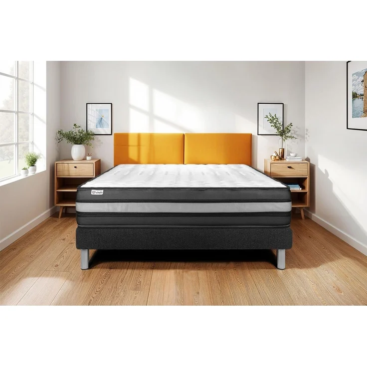 Matratzenset VITAL POWER ZEN 160 x 190 cm Bettrahmen Kit Schwarz – Bild 1