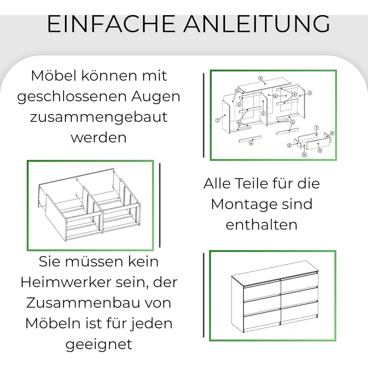 ibonto KOMMODE ANTHRAZIT / ARTISAN EICHE 40x138x75cm (H 75 x T 40 x B 138 cm) – Bild 7