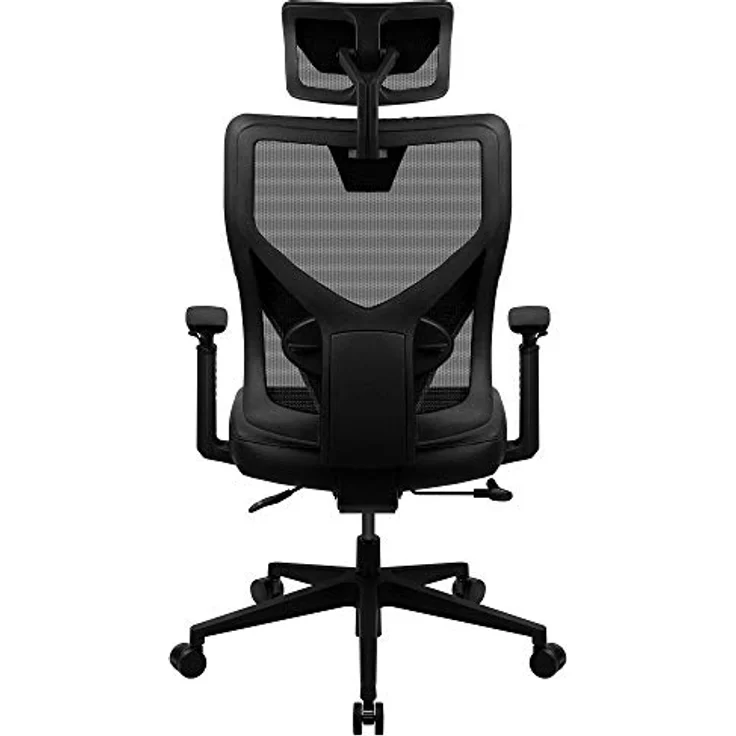 ThunderX3 YAMA 1, Ergonomischer Gaming-Stuhl mit Mesh-Bezug, höhenverstellbaren Armlehnen, bis 150 kg belastbar, schwarz/schwarz – Bild 4