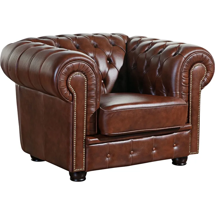 Sessel Kath Bezug Wischleder Buche nussbaum dunkel / braun 22455