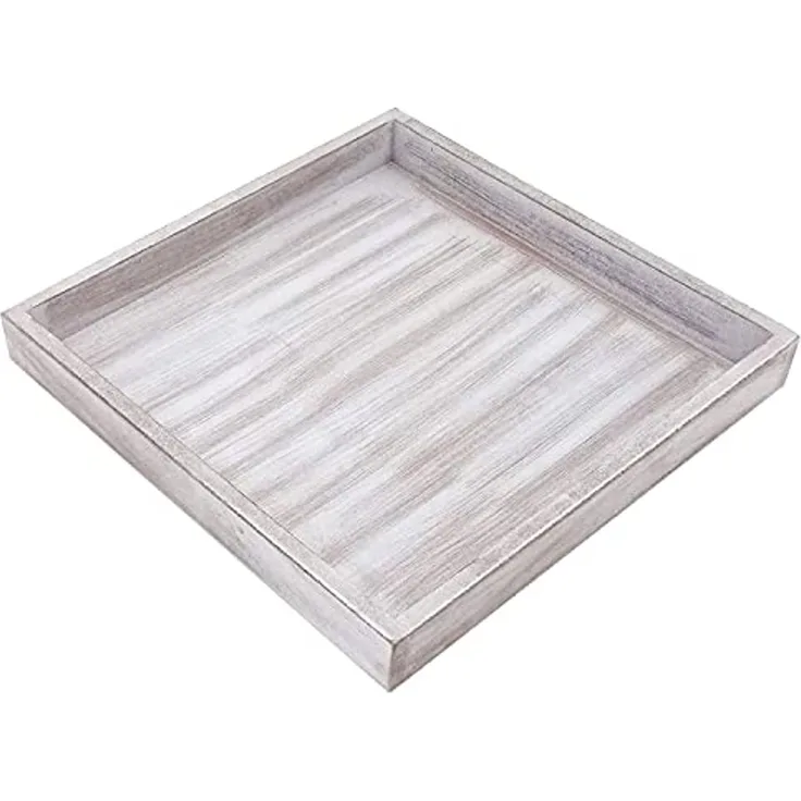 ToCi Dekotablett Deko Tablett Holz 30 x 30 cm Dekoplatte Shabby Chic Vintage Dekoration