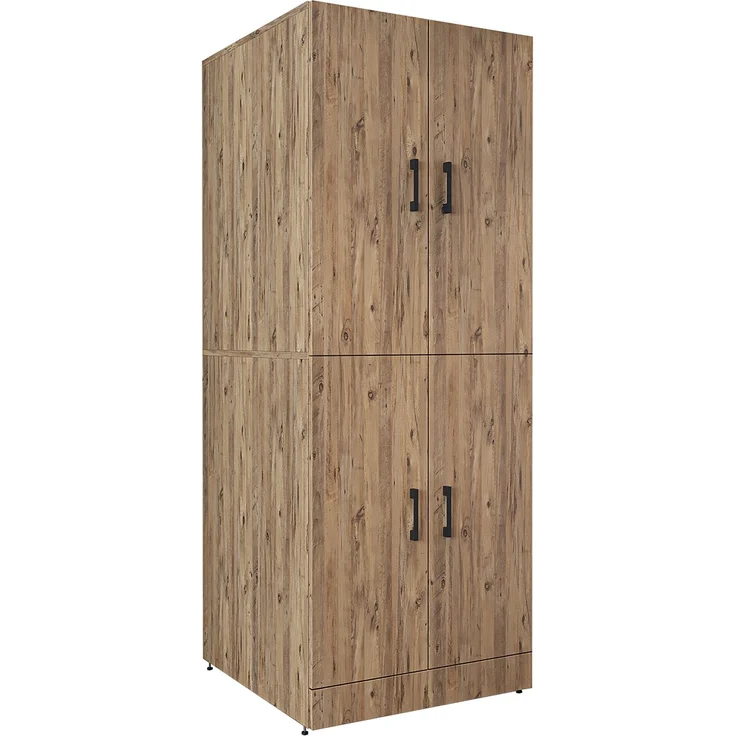 Roomart Waschmaschinenschrank DORA-I- Waschmaschinen- & Trocknerschrank mit Türen & Ausziehbrett – Waschküchenschrank für Waschmaschine & Trockner • Eiche – Bild 8