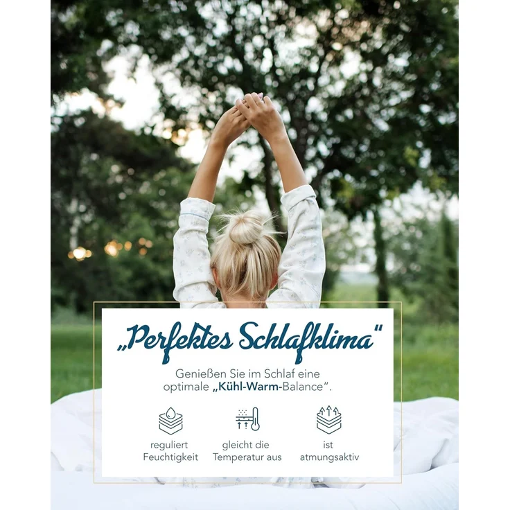 Sommerbett Steppbett Sommerdecke Klimafaser Hallo Wach 155x220 60° – Bild 6