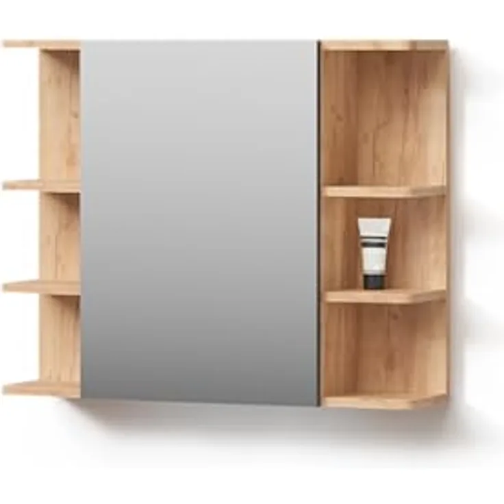 Livinity® Badezimmerspiegelschrank Fucino, Goldkraft Eiche/Anthrazit, 79.6 x 64 cm (1-St)