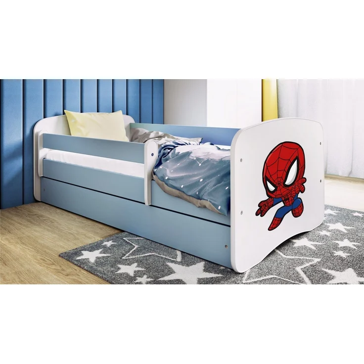 Raumhirsch Furniture Kinderbett 70x140, 80x160, 80x180 cm - Komplettset mit Matratze & Schublade (Bett für Mädchen, Einzelbett für Kinder von 2-12 Jahren, Rausfallschutz und Lattenrost), verschiedene Farben & Designs – Bild 2
