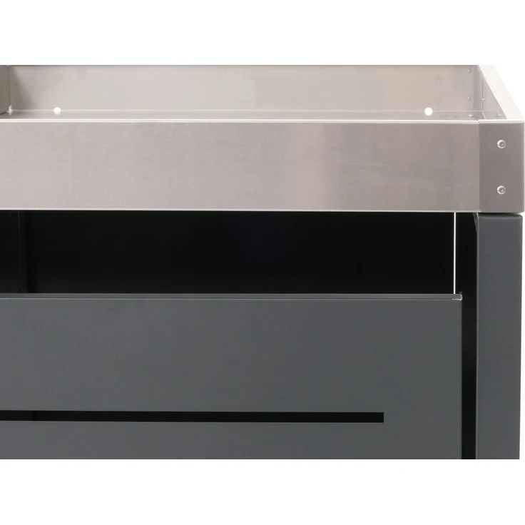XL 2er-/4er-Mülltonnenverkleidung HWC-H40, Mülltonnenbox, Pflanzkasten Edelstahl-Metall 63kg 125x140x102cm erweiterbar – Bild 4