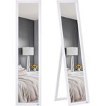 HOMCOM Standspiegel 154 x 37 cm mit Ständer (Wandspiegel, 1-St, Ganzkörperspiegel), für Wohnzimmer, Schlafzimmer, Weiß