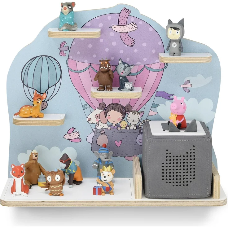 stadtecken Kinder Regal für Musikbox I Geeignet für die Toniebox und ca. 50 Tonies I Perfekte Aufbewahrung für Kinderzimmer I zum Aufstellen oder Aufhängen (Oben, Mittel) – Bild 1