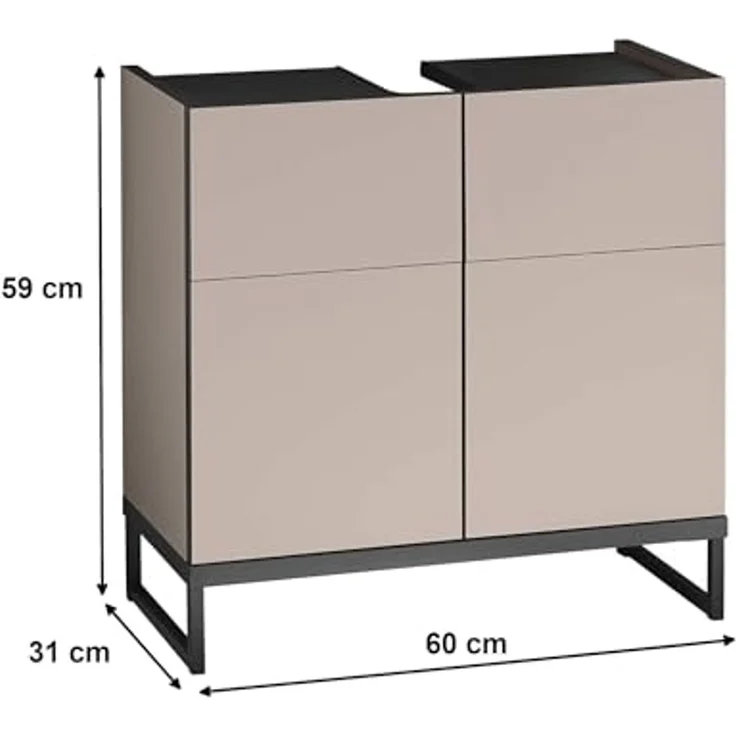moebel-dich-auf Waschbeckenunterschrank VENEZIA (Badezimmer Unterschrank in kaschmir 60 cm breit) – Bild 3