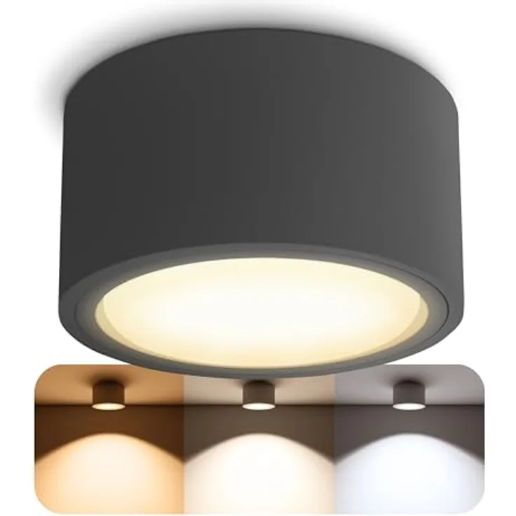 SSC-LUXon CELI-X, dimmbare flache Spot Deckenleuchte mit LED GX53, anthrazit, 4,5W warmweiß