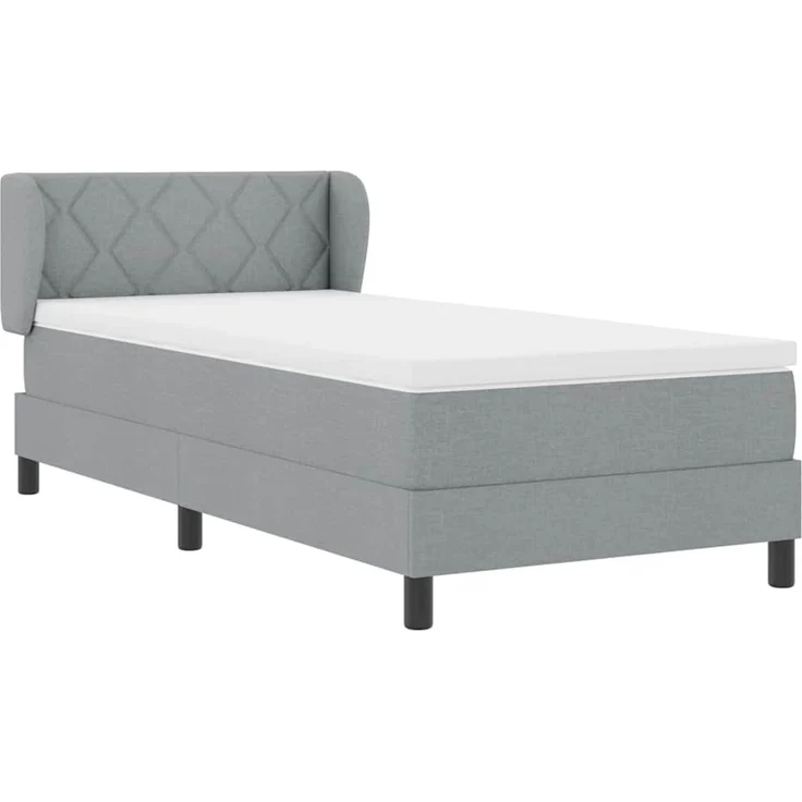 vidaXL Boxspringbett mit Kopfteil Hellgrau 90 x 190 cm Stoff 3340059 – Bild 6