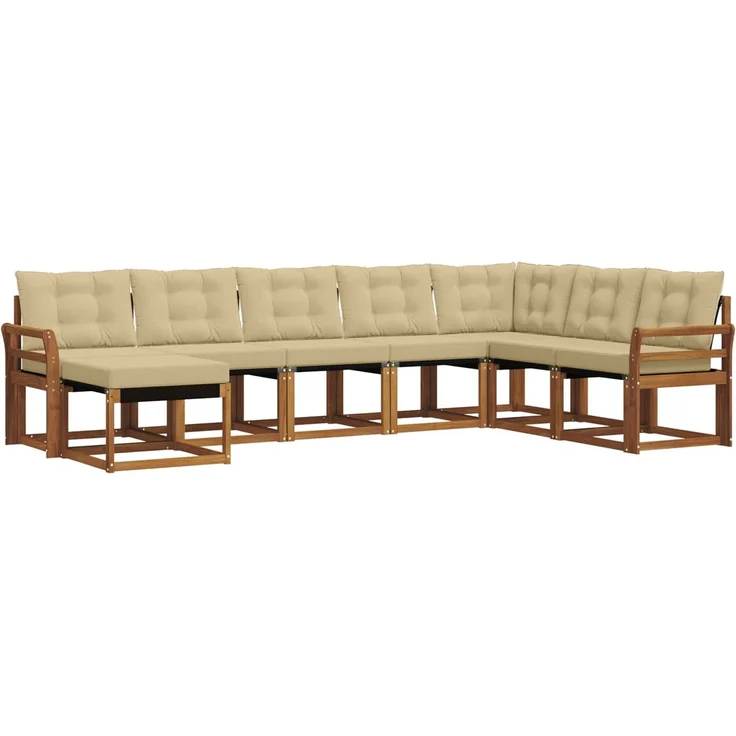 vidaXL Outdoor-Sofagarnitur 8 stk. 8-Sitzer Natur und Beige 3368956 – Bild 2