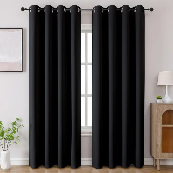 CUCRAF Verdunkelungsvorhänge, 244 cm Länge, 2 Paneele, Raumverdunkelungsvorhänge für Wohnzimmer, Schlafzimmer, wärmeisoliert, lichtblockierend, Fenstervorhang mit Ösen, (B 132 x L 244 cm)