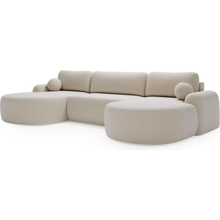 Compleo Ecksofa Design U-Form Ecksofa Bouclé, luxuriöses, runde Formen OLIO, Modern Wohnzimmer, komfortables Couch – Bild 3