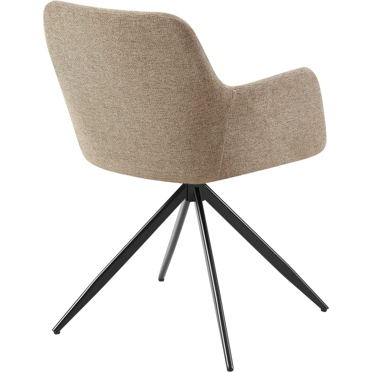 CLP 2er Set Esszimmerstuhl Olema Stoff 180° schwenkbar mit Rückenlehne gepolstert,taupe – Bild 6