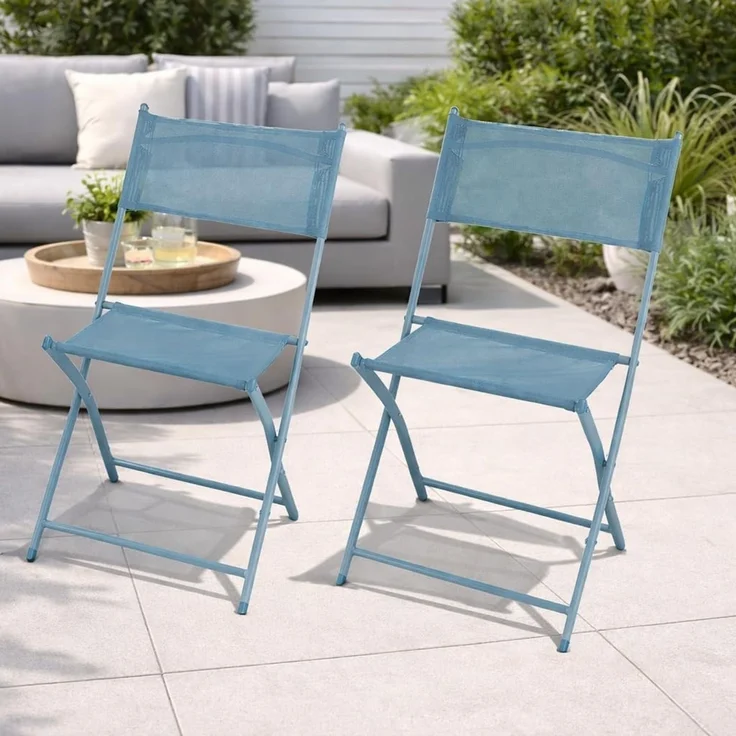 2er Klappstuhl Gartenstuhl Campingstuhl Klappbar klappbar Türkis – Bild 3