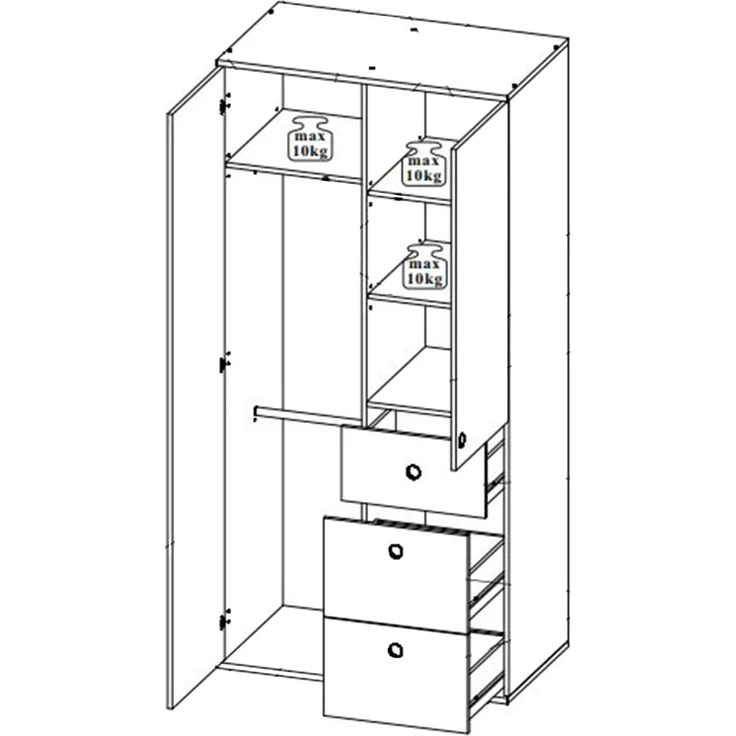möbelando Babymöbel-Set Babyzimmer (4-teilig) "Floris II", (4-tlg), cm – Bild 9
