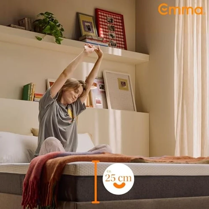 Emma Original Matratze - 80x200 cm - Die meist ausgezeichnete Memory Foam Matratze für alle Körpertypen und Schlafpositionen - Airgocell-Schaum für zusätzliche Atmungsaktivität und reduzierte – Bild 4