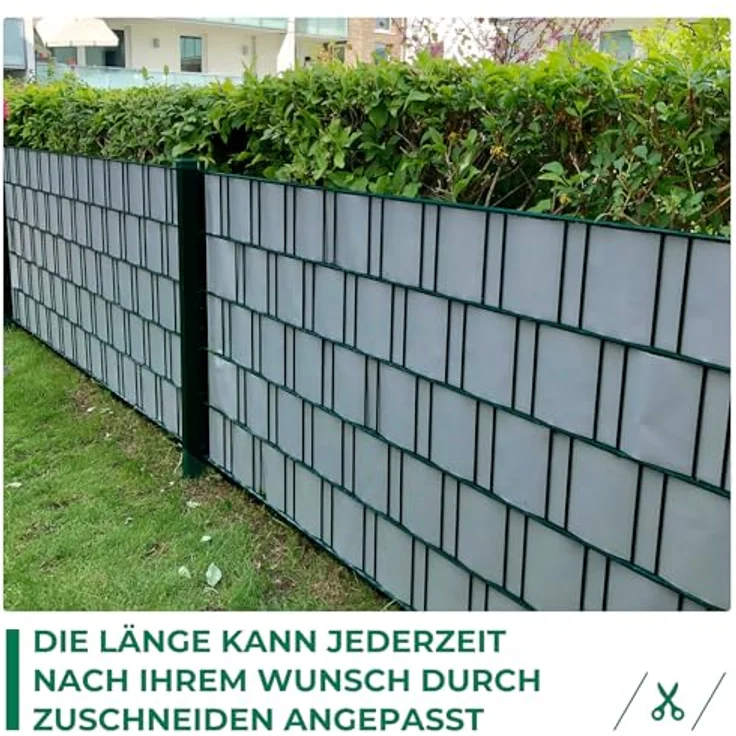 Sichtschutzstreifen Zaun 35 m x 19 cm inkl. 20 Clips, Sichtschutz Zaunfolie PVC Sichtschutzstreifen Doppelstabmatten für Gartenzaun, Balkon/Diverse Farben-2PCS – Bild 8
