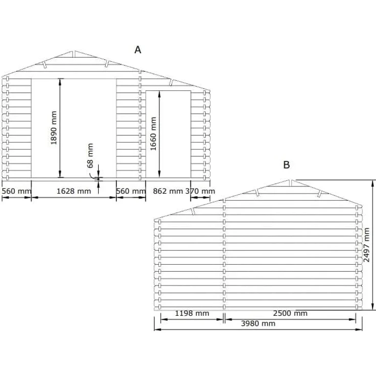 McGarden Gartenhaus Gotland 400 x 275 cm mit 2 Räumen – Bild 7
