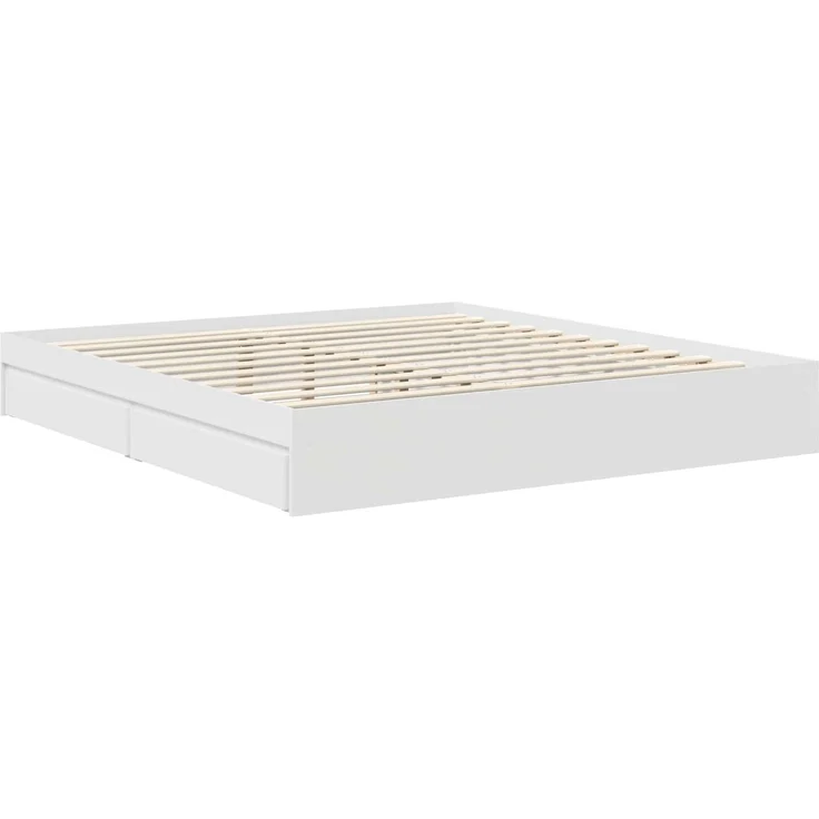 vidaXL Aufbewahrungsbett mit Kopfteil Weiß 180 x 200 cm Holzwerkstoff 3413478 – Bild 5