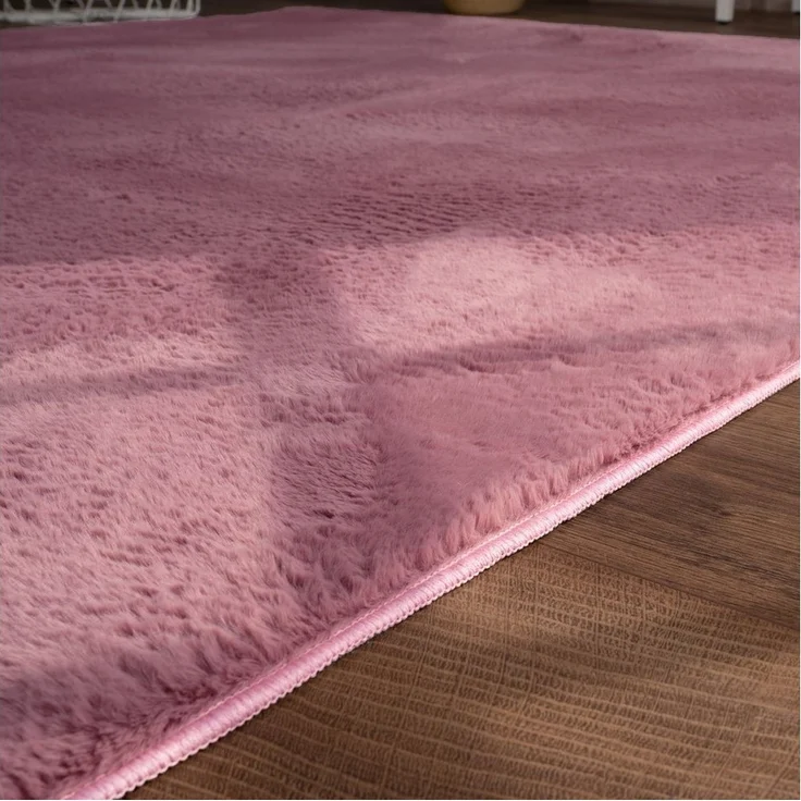 TT Home Teppich Suave 600, rechteckig, Höhe: 14 mm, Wohnzimmer Hochflor Teppich Kunstfell Modern Unifarben Flauschig Weich – Bild 2