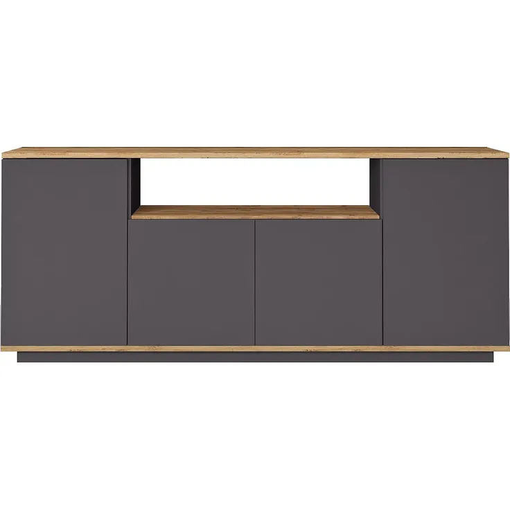 Vente-unique - LOTULA Sideboard Holz, Platte GrauBeige - B 44,5 cm x H 75 cm x L 180 cm – Bild 2