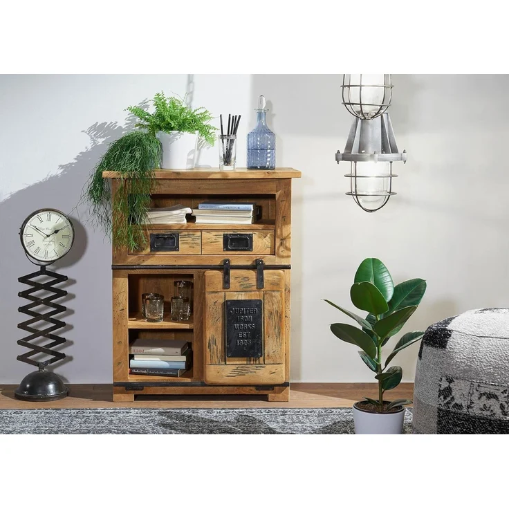 Kommode Mango 75x36x90 natur lackiert RAILWAY #152 – Bild 4