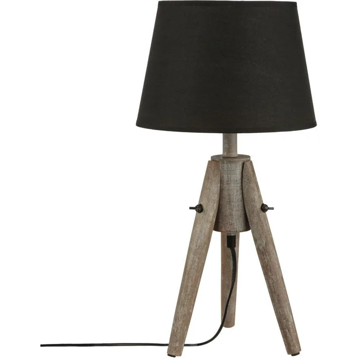 Tischleuchte MIRY Holzlampe - schwarz, H. 46 cm