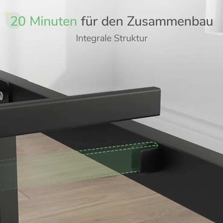 Novilla Bettgestell 135x190 cm, Metallbett mit Metall Lattenrosrt, Bettgestelle 30,5cm Höhe, Leichte Monrtaghe und Stauraum unter dem Bett, Schwarz – Bild 5