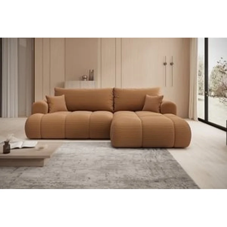 thematys Ecksofa TREVIO 260 x 165 cm, mit Schlaffunktion, mit Bettkasten, Orange (Tilia 56), Ausrichtung rechts – Bild 7
