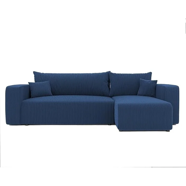 3-Sitzer-Ecksofa mit Schlaffunktion, Stauraum & beidseitig montierbarer Récamiere, Dunkelblau, 200 x 125 cm
