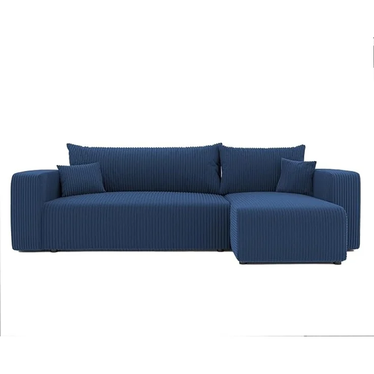 3-Sitzer-Ecksofa mit Schlaffunktion, Stauraum & beidseitig montierbarer Récamiere, Dunkelblau, 200 x 125 cm – Bild 1