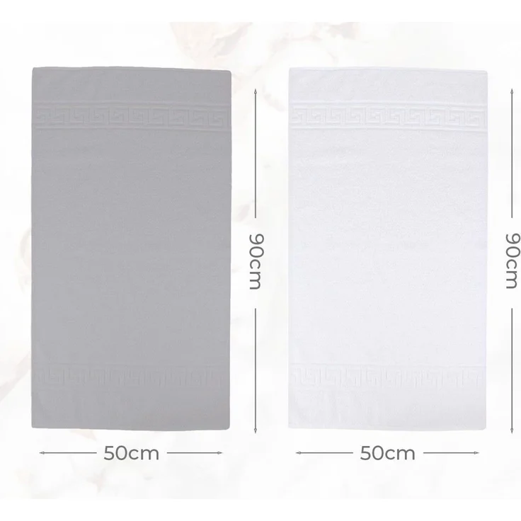 Mijolnir 'Greek - Grey, White' Handtuchset (6-teilig), Grau / Weiß, 50 x 90 cm – Bild 5