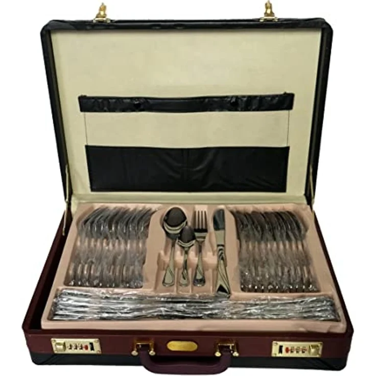 QLS Besteck-Set silber aus Edelstahl (72-tlg), 12 Personen, Essbesteck im Koffer Besteckgarnitur – Bild 1