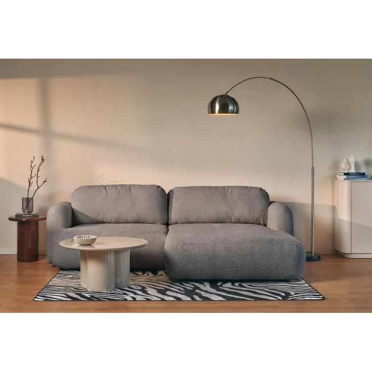 Selsey Tvoya Ecksofa mit Schlaffunktion, Ottomane rechts, Bouclé Graubraun – Bild 2