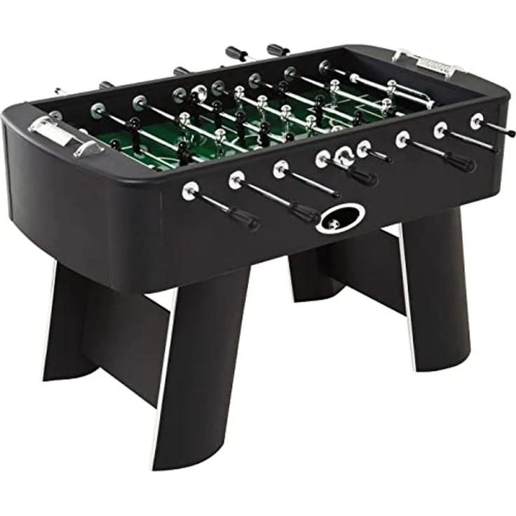 Kare Design Kicker Style schwarz/silber, Kickertisch, Fußballtisch, kugelgelagert, inkl. 4 Bälle, Figuren austauschbar, Fußballkicker, 90 x 125 x 145 cm (H/B/T) – Bild 5