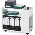 Meerveil Aktenschrank, Büroschrank mit Verstellbaren Trennwänden und Universalrädern Modern Einfach für Büro Arbeitszimmer Wohnzimmer, Weiß (70 x 36 x 60 cm)