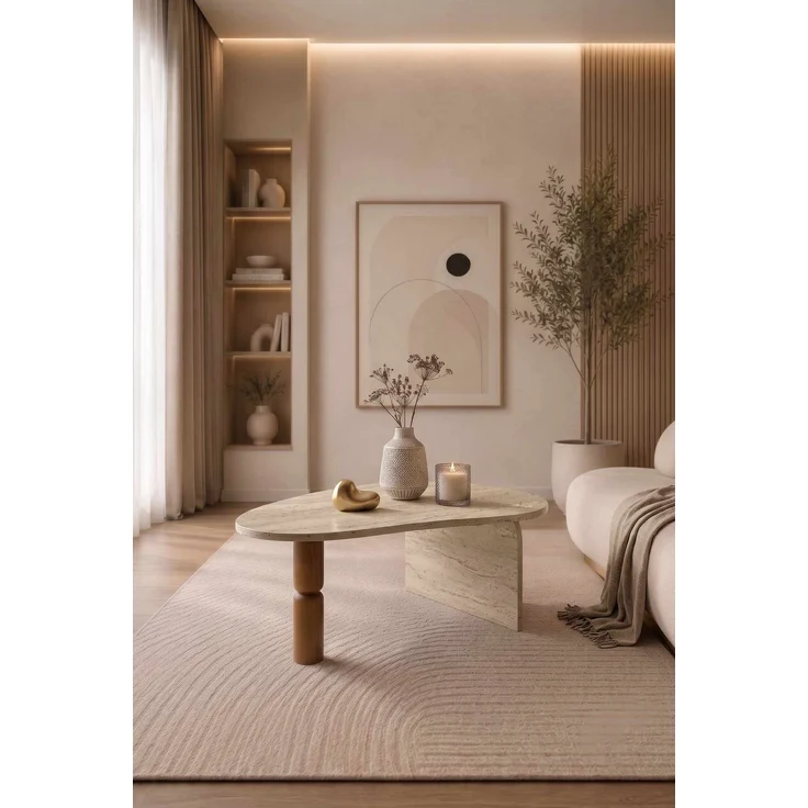 Skye Decor 'Zen Yamuk - Travertine' Couchtisch, Travertin, 90 x 40 x 70 cm – Bild 2