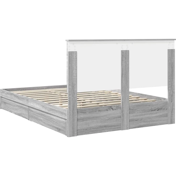 vidaXL Aufbewahrungsbett Graues Sonoma 140 x 200 cm Holzwerkstoff 3411206 – Bild 9