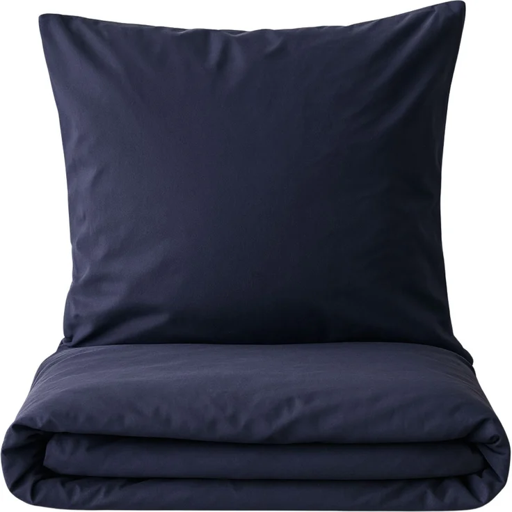 Bettwäsche 2tlg 135x200cm Microfaser mit Reißverschluss atmungsaktiv Navy Blau – Bild 1