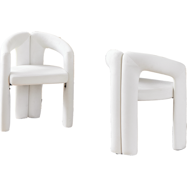 Esszimmerstuhl 2er-Set 62×52×75 cm in Beige mit Samtbezug und Armlehnen – Bild 4