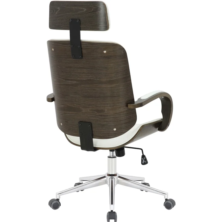 DELUKE® Bürostuhl Chefsessel KINGO Grau - 118x70x70, Weiß/Grau Kunstleder Metall Gestell ergonomische Bürostühle Homeoffice Stuhl mit Rollen – Bild 4