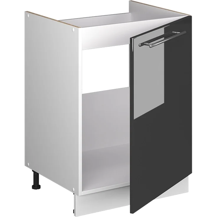 Spülenunterschrank Fame-Line Anthrazit Hochglanz/Weiß 60 cm Vicco – Bild 6